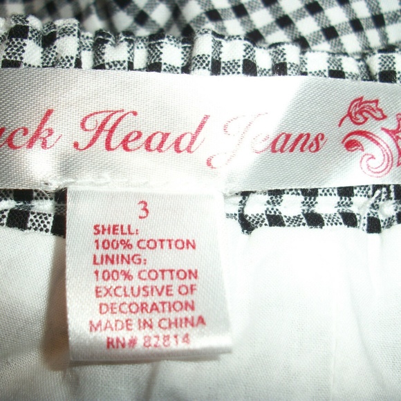 DUCK HEAD Black & White Checkered Juniors Size 3 - Picture 8 of 8